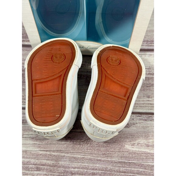 Polo Ralph Lauren Baby Crib Shoes Girls Vintage Box White Pink Size 4 - Picture 8 of 16